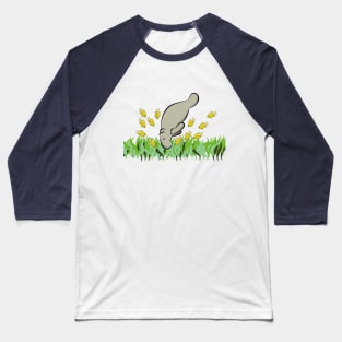 Manatee and fish Baseball T-Shirt